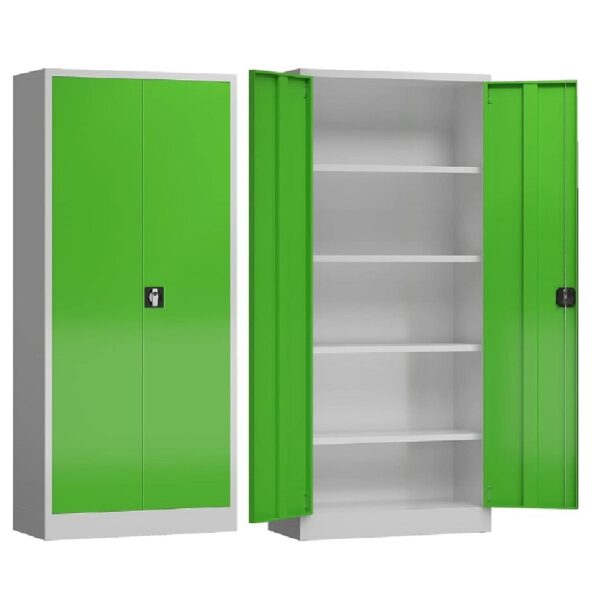 2-Door 4-Shelve Stationery Cupboard
  Green