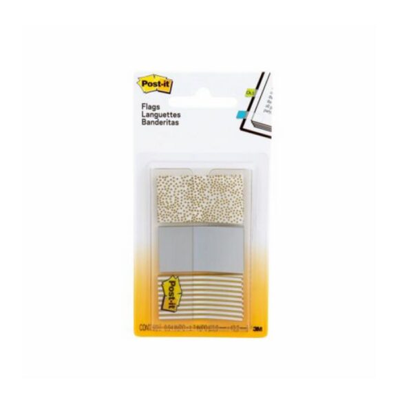 Post-it® Printed Flags, 682-METAL, metallic,