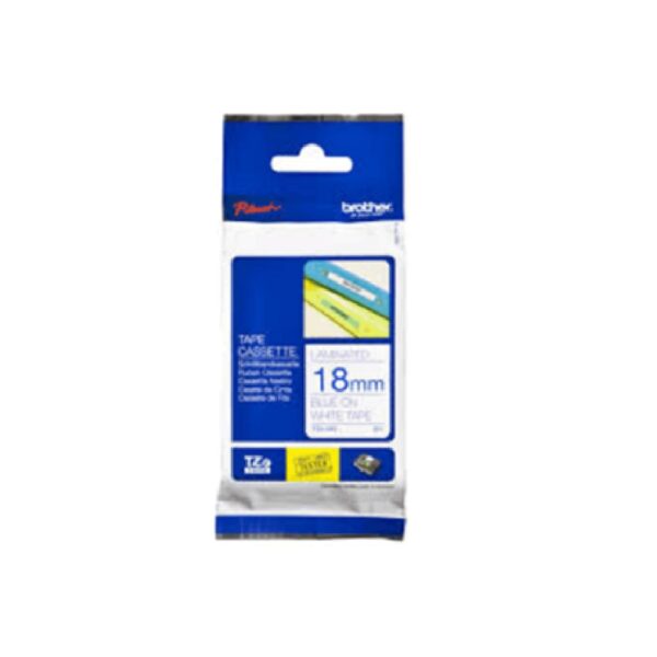 Tze243 Blue On White 18mm Brother