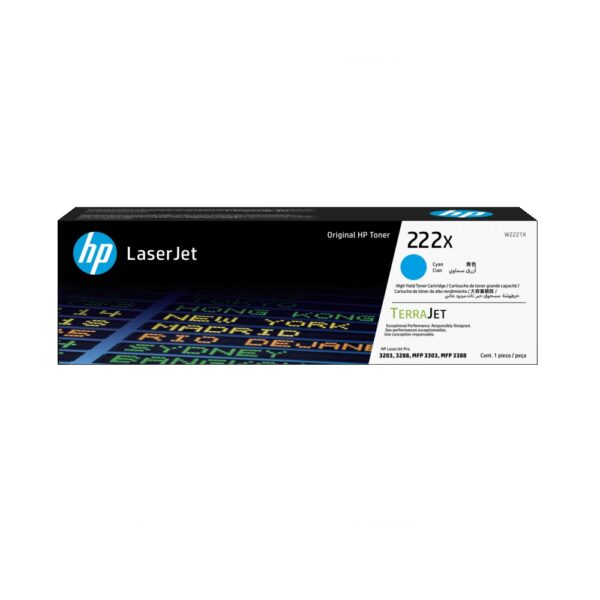 HP 222X Laser Cartridge Cyan