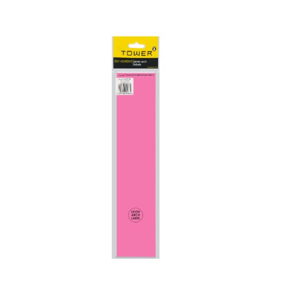 Tower Spine Labels Flu Pnk (100S)