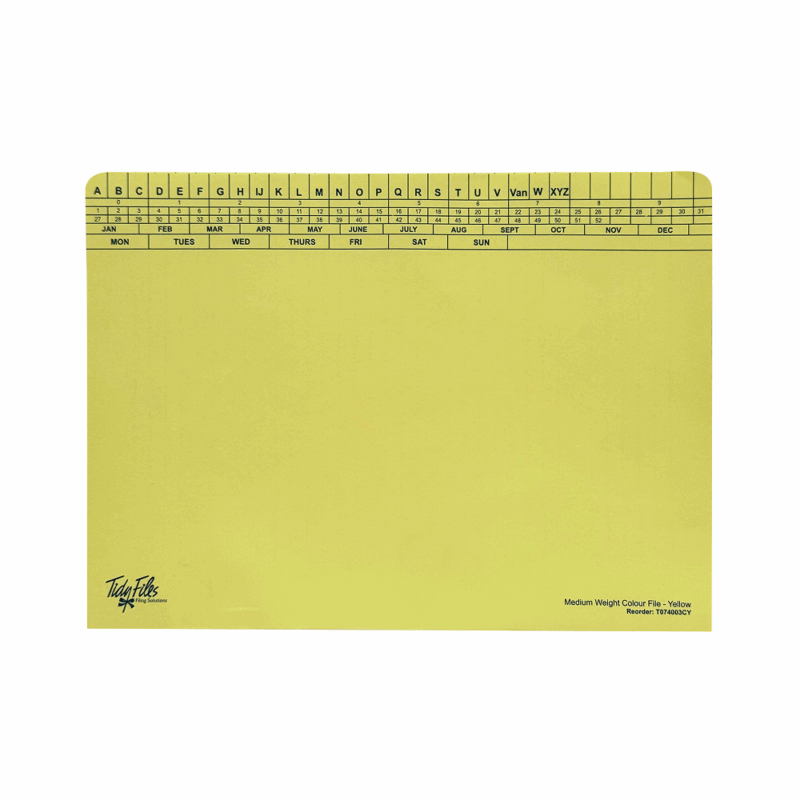 Tidy Files - Mediumweight Colour File
  Tri-Clip Pk-25