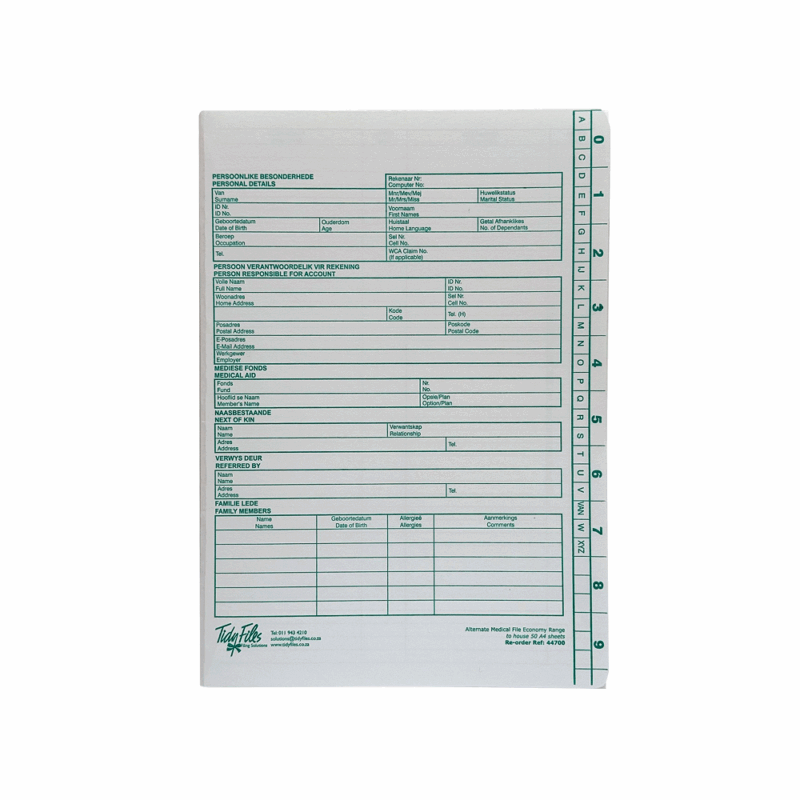 Tidy Files - Alternate Medical File
  Pack Of 25