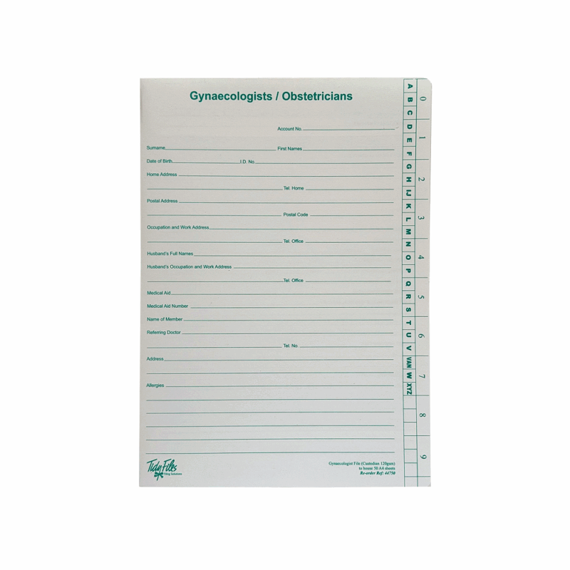 Tidy Files - Gynaecological Medical
  Filepack Of 25