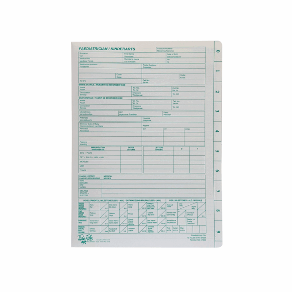 Tidy Files - Paediatricianpack Of 25