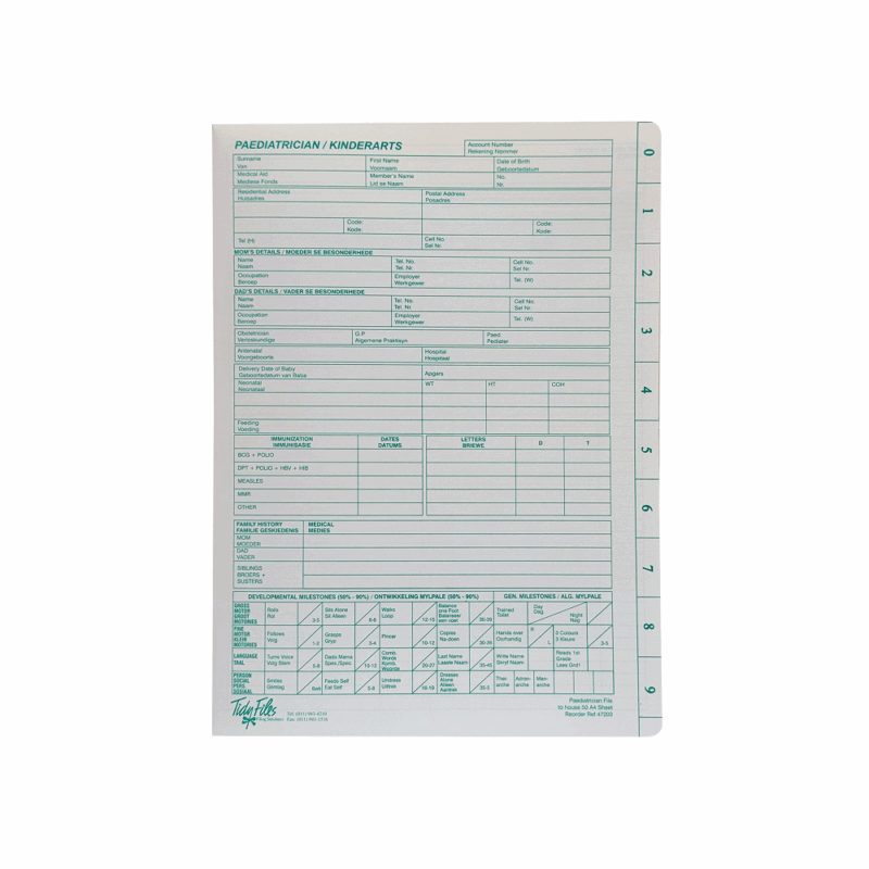 Tidy Files - Paediatricianpack Of 25
