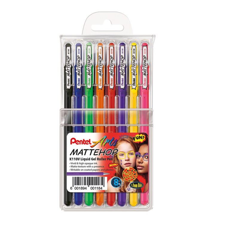 Mattehop Liquid Gel Pen Roller 1mm (8s)  *Pentel*