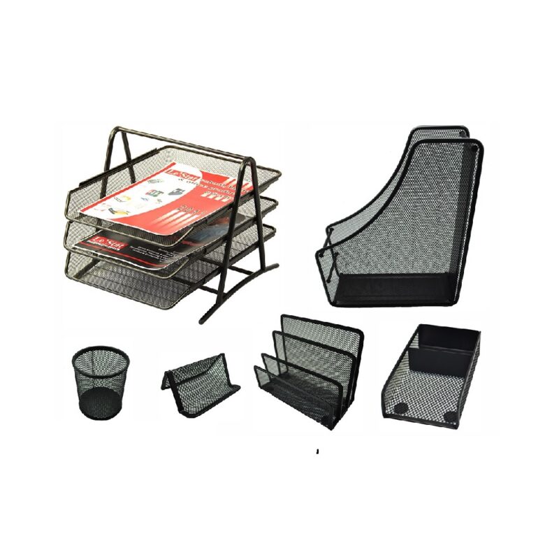 Desk Set Mesh Metal 6-piece #19 Black