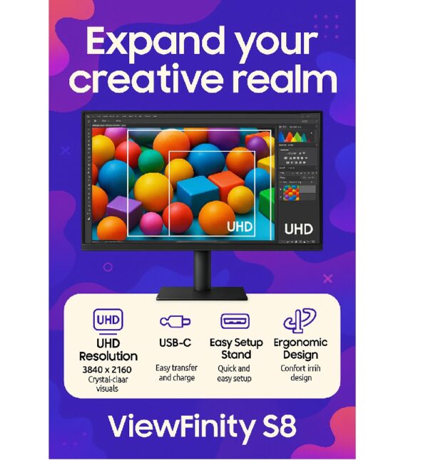 Samsung ViewFinity S8 UHD (32" 4K UHD) - Image 2