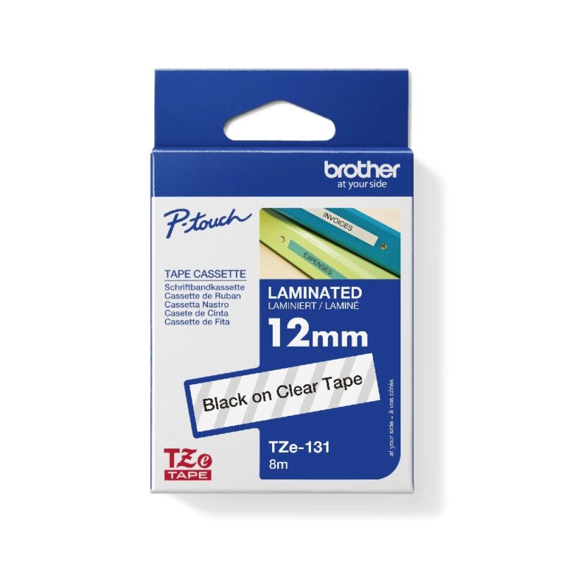 Tze131 Black On Clear 12mm Brother