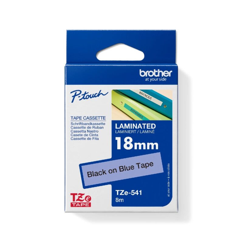 Tze541 Black On Blue 18mm Brother