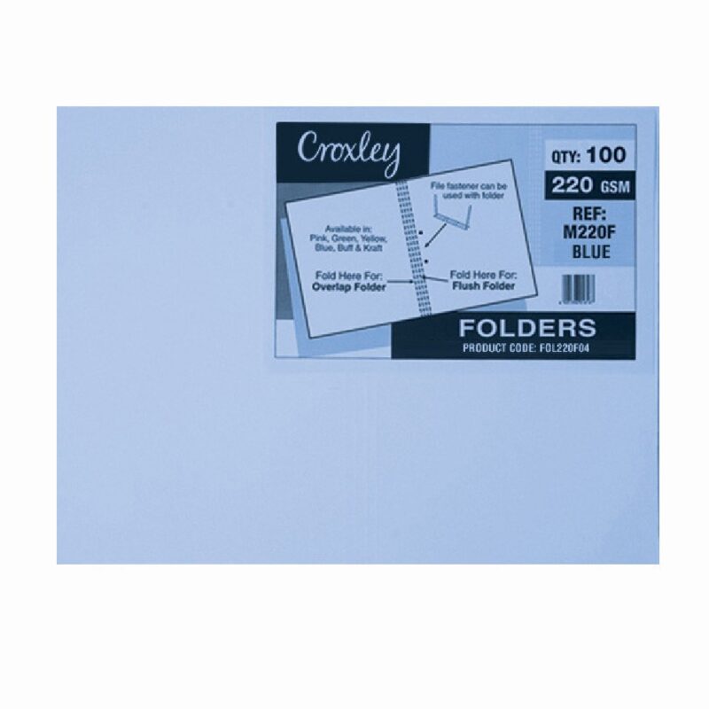 CROXLEY M220F Blue Manilla Folder - Pack of 100