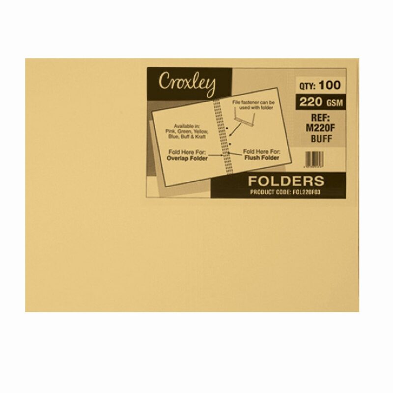 CROXLEY M220F Buff Manilla Folder - Pack of 100