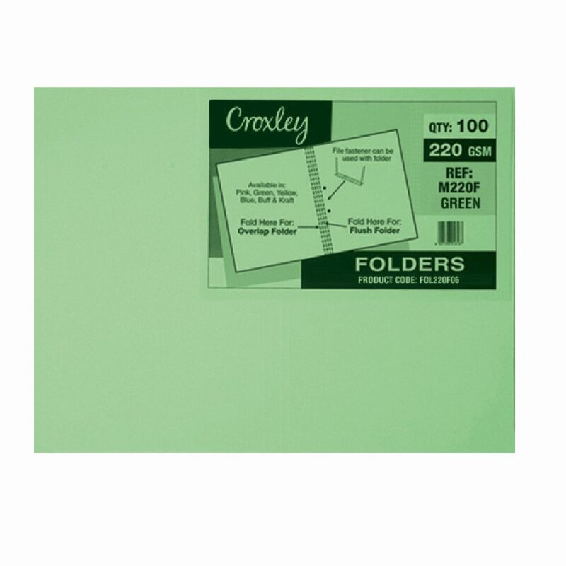 CROXLEY M220F GreenManilla Folder - Pack of 100