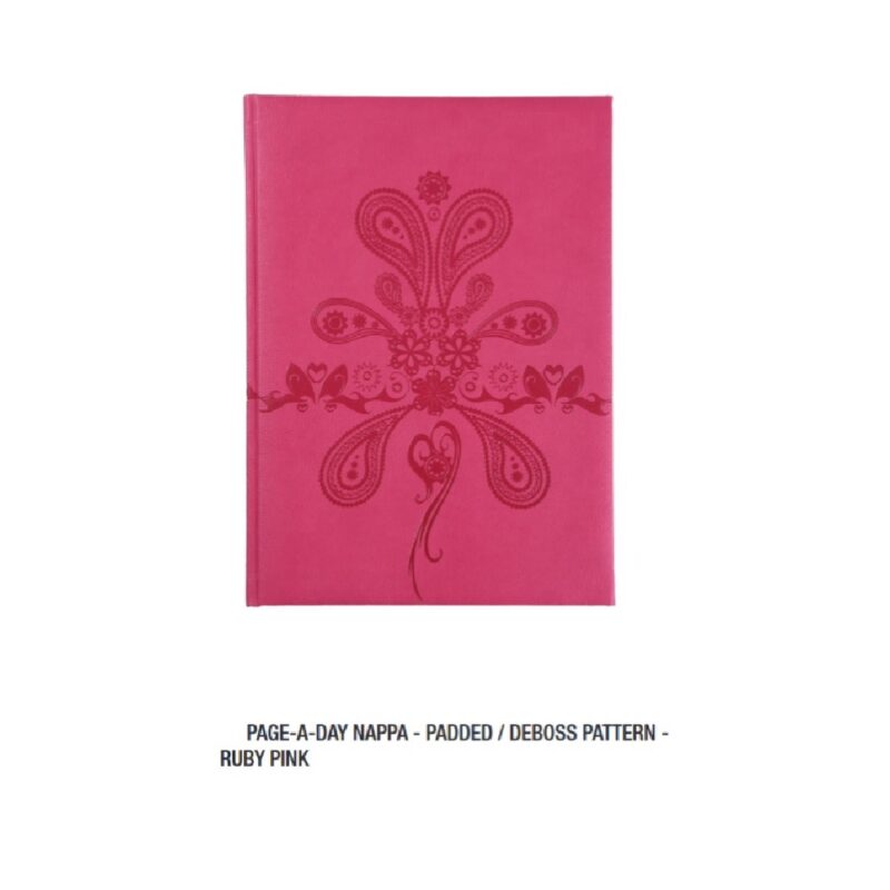 A5 Diary Page A Day Nappa  2026 Ruby Pink