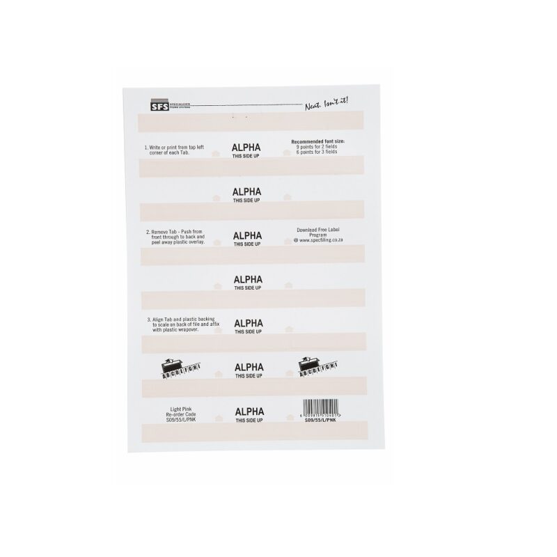 SFS-55Mm Alpha Adhesive Tab-L.Pink 