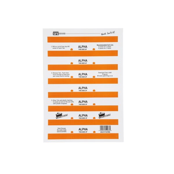SFS-55Mm Alpha Adhesive Tab-D.Ornge