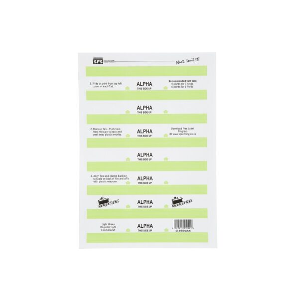 SFS-55Mm Alpha Adhesive Tab-L.Green