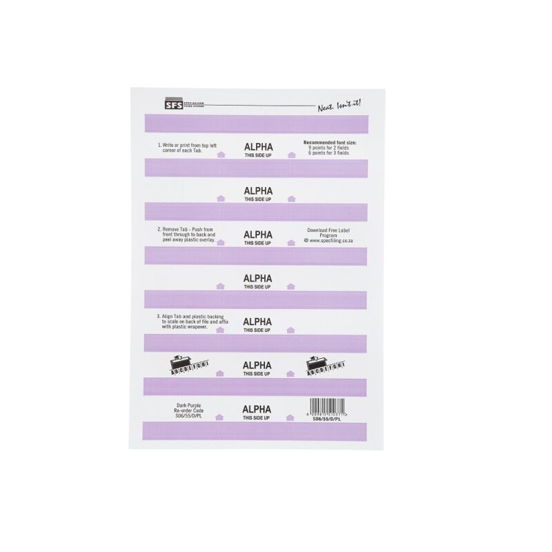 SFS-55Mm Alpha Adhesive Tab-D.Purpl