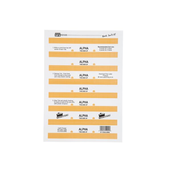 SFS-55Mm Alpha Adhesive Tab-L.Orang