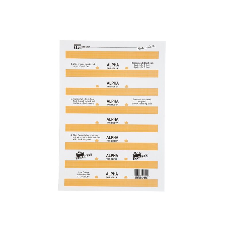 SFS-55Mm Alpha Adhesive Tab-L.Orang