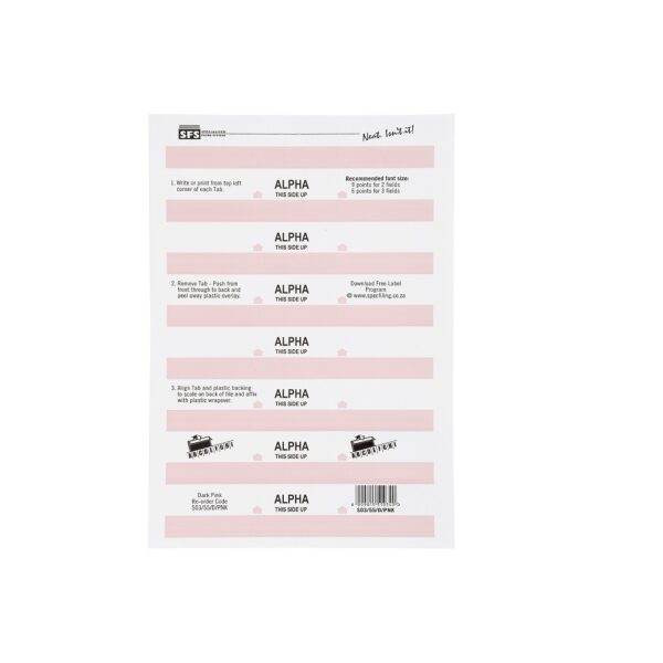 SFS-55Mm Alpha Adhesive Tab - D.Pink