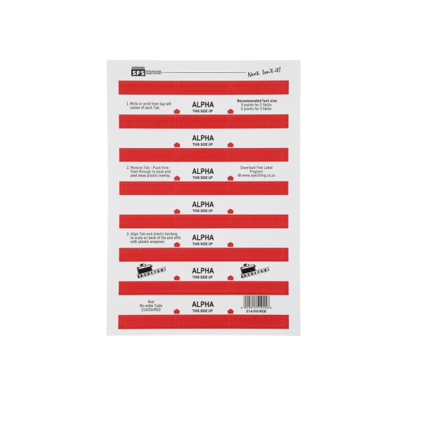 SFS-55Mm Alpha Adhesive Tab - Red  