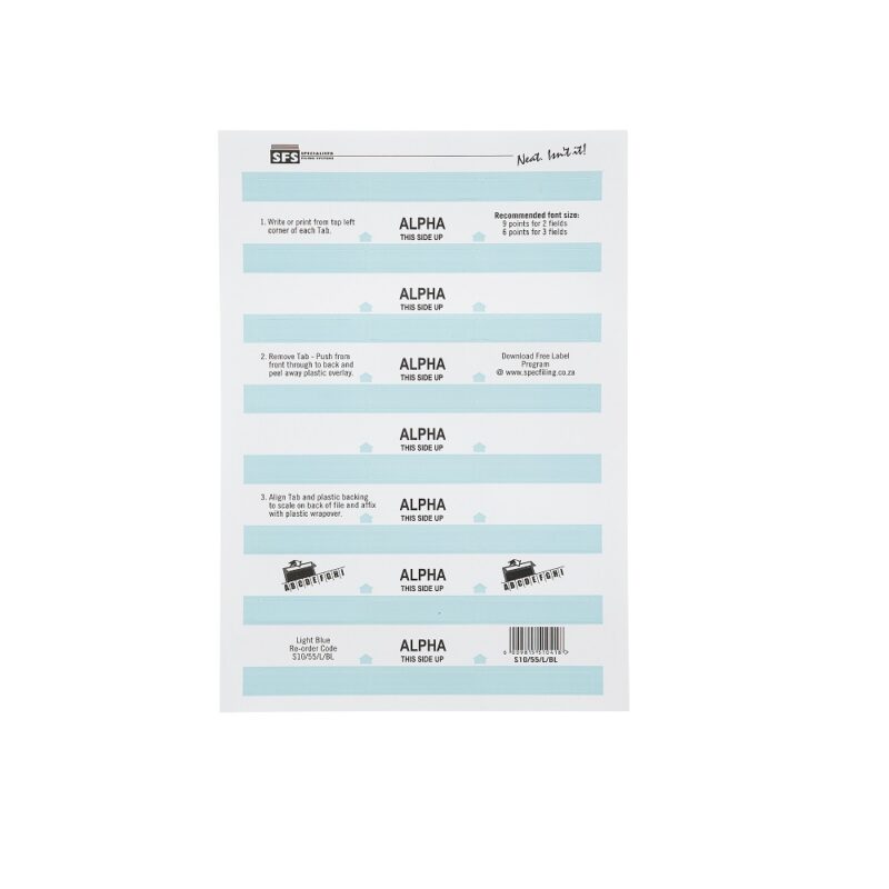 SFS-55Mm Alpha Adhesive Tab-L.Blue 