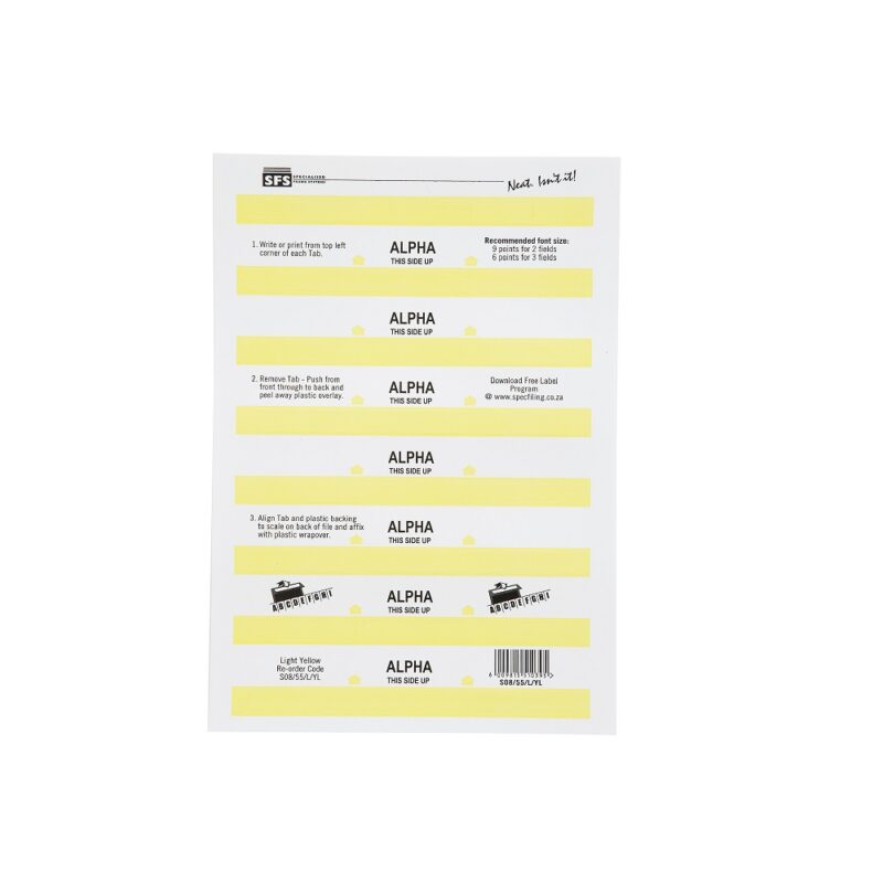 SFS-55Mm Alpha Adhesive Tab-L.Yello