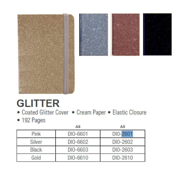 A5 Journal Pink Glitter 2601