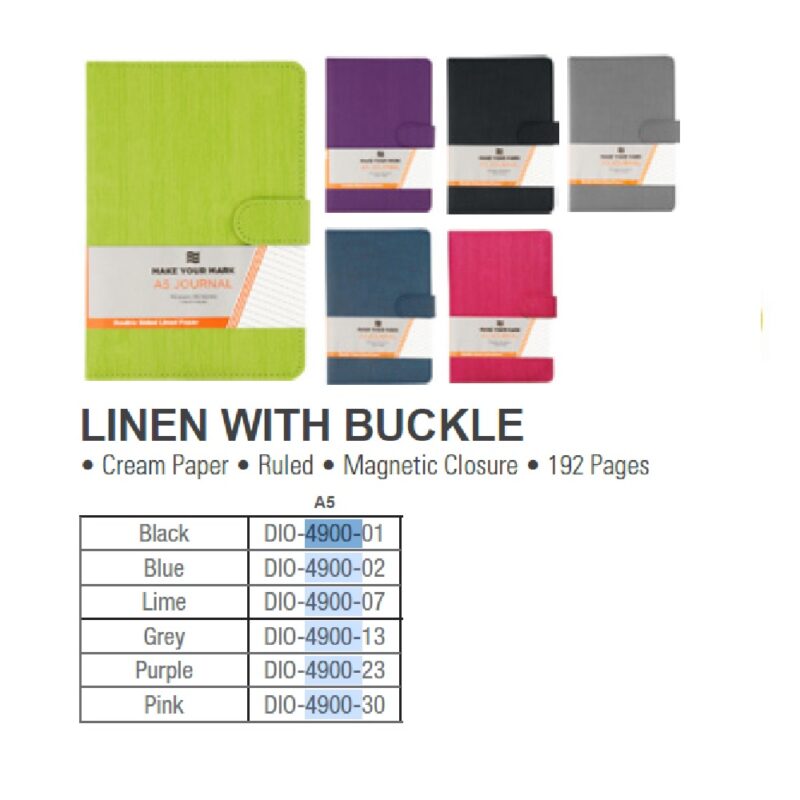 A5 Journal Linen+buck Black 4900