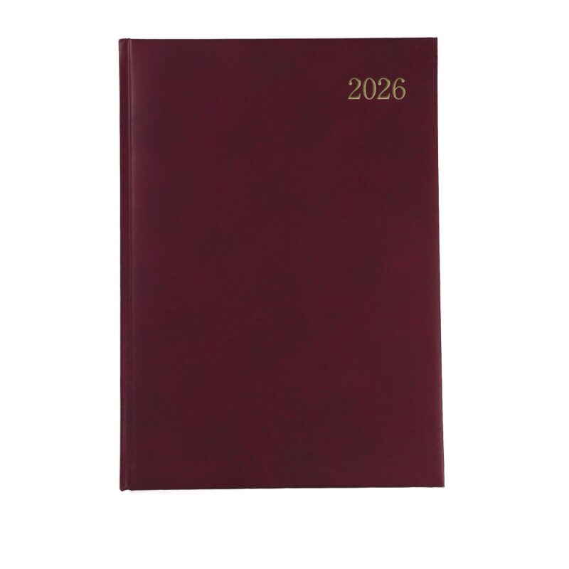 A5 Diary Page A Day NS 2026 Burgandy