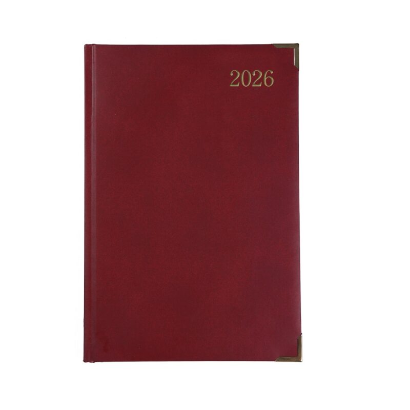 A4 Diary Page A Day Executive 2026 Burgandy