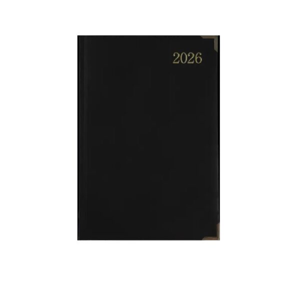 A5 Diary Page A Day Executive 2026 Black