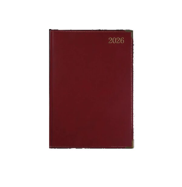 A5 Diary Page A Day Executive 2026 Burgandy