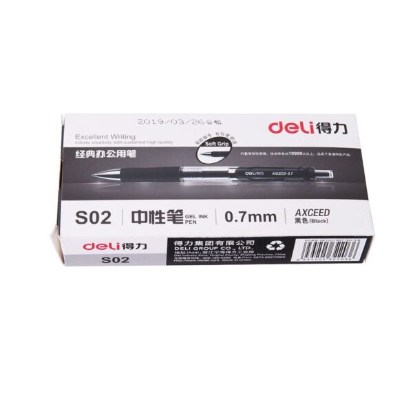 Deli S02 0.7Mm Retractable Gel Pen Black - Image 4
