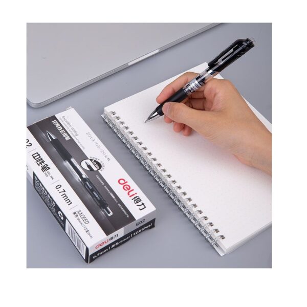 Deli S02 0.7Mm Retractable Gel Pen Black - Image 3