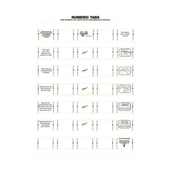 33mm Numeric Labels  White (5Shtx40)