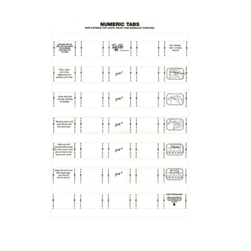 33mm Numeric Labels  White (5Shtx40)