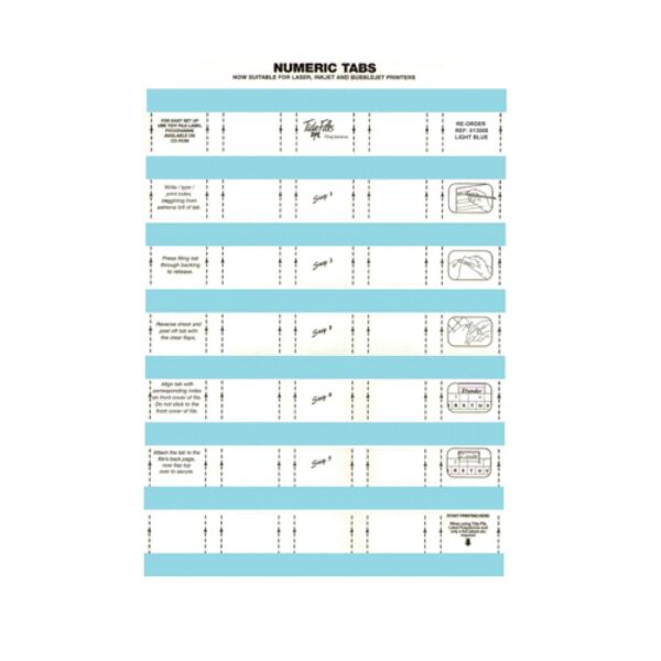 33mm Numeric Labels L/Blue (5Sht)  
