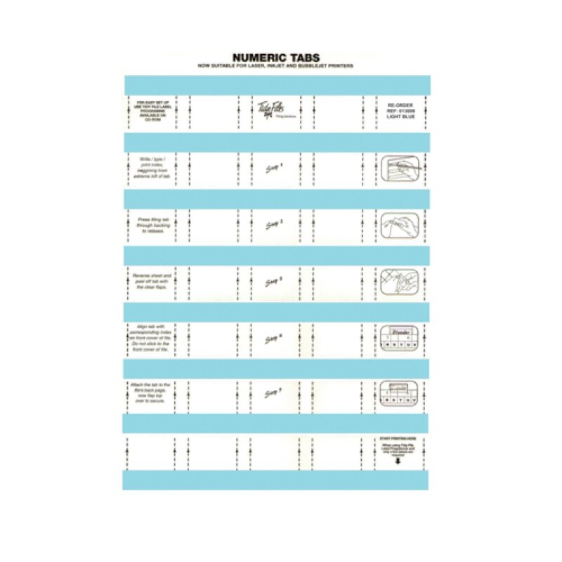 33mm Numeric Labels L/Blue (5Sht)  