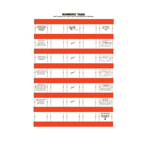 33mm Numeric Labels Red (5Sht)     