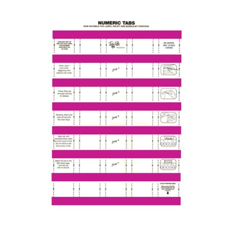33mm Numericlables Cerise (5Sht)  