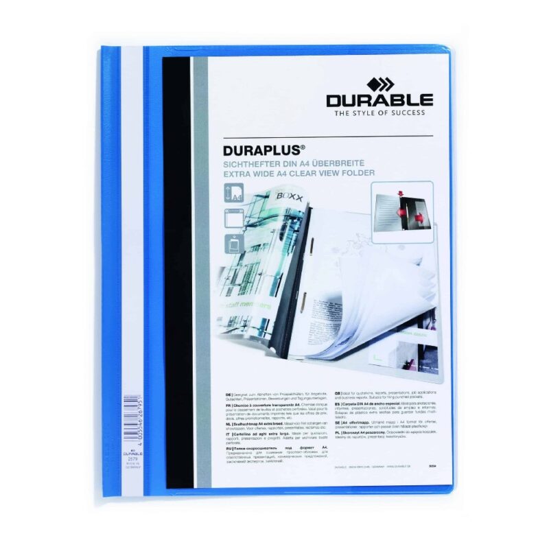 DURABLE A4 Duraplus Quote Folder - Blue Each