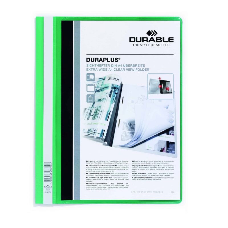 DURABLE A4 Duraplus Quote Folder - Green Each