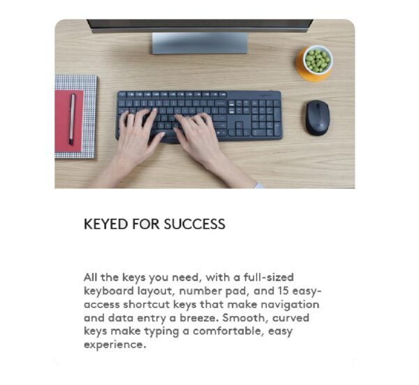 Logitech Mk235 Wireless Combo Grey - Image 3
