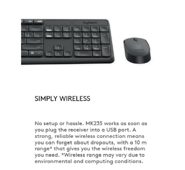 Logitech Mk235 Wireless Combo Grey - Image 5
