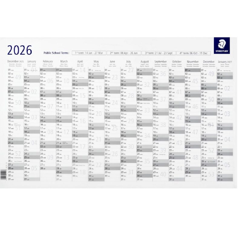 Year Planner 2026 Clear Staedler