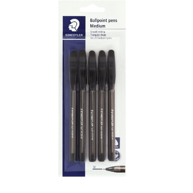 Staedtler Ballpen 4320M Black(5Pk)