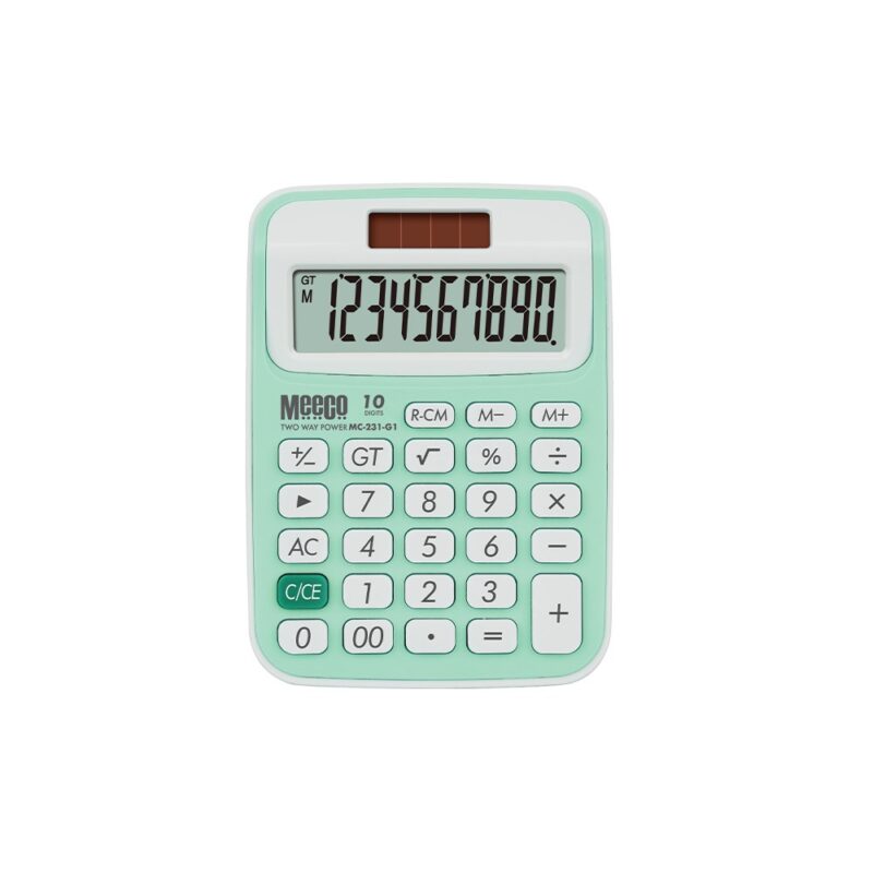 10 Digit Calculator M231 Green+Lanyard Meeco